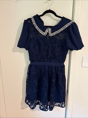 self portrait blue sequin knit mini dress Self-Portrait | Dresses | Cream Lucerine